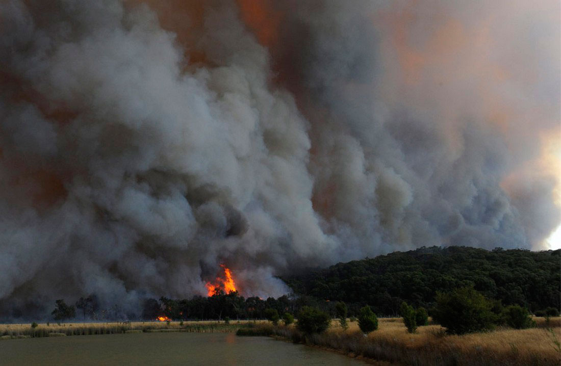 Пожары во время сильной жары, фото из Австралии
