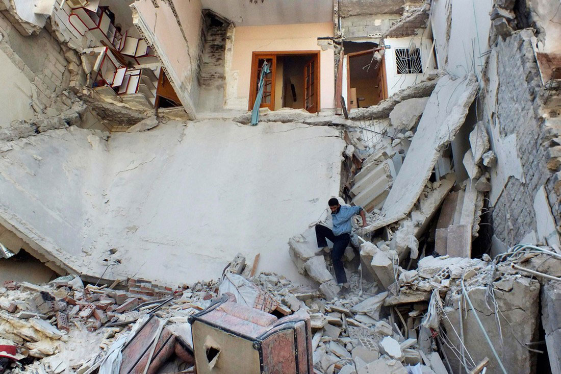 разрушенные дома в Хомсе, фото, Сирия