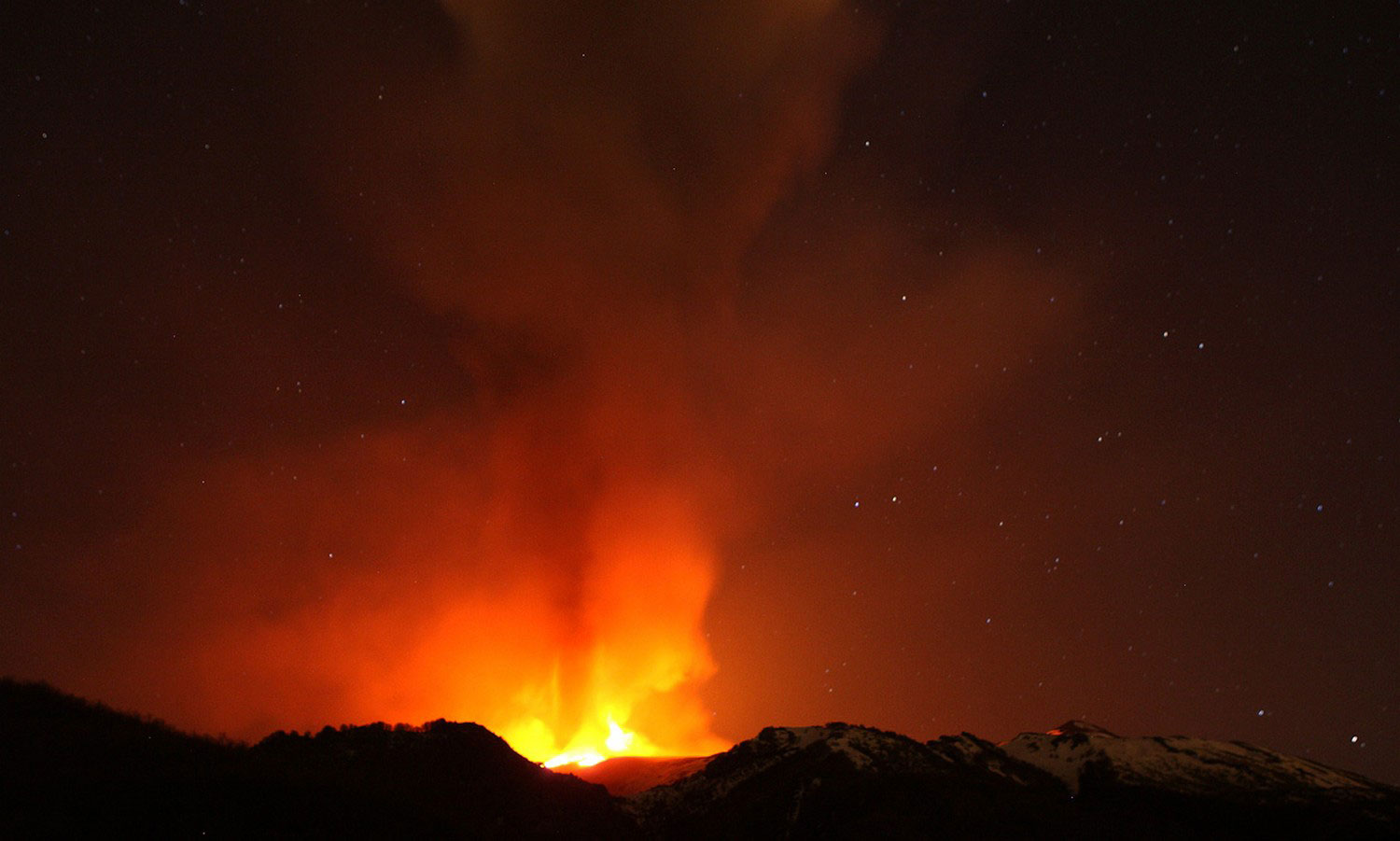 Извержение стратовулкана Этна, фото